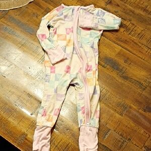 BAMBOO Pastel Patchwork Kids Footie Pajama